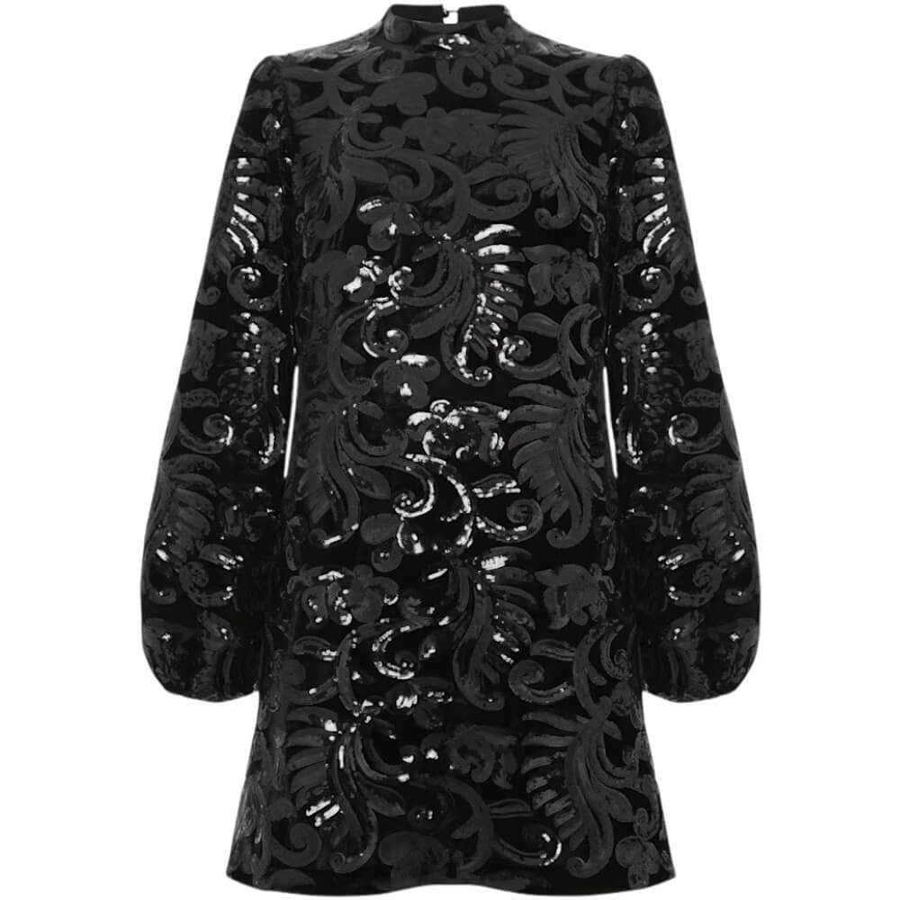 Phase Eight Trudy Black Sequin Velvet Shift Dress